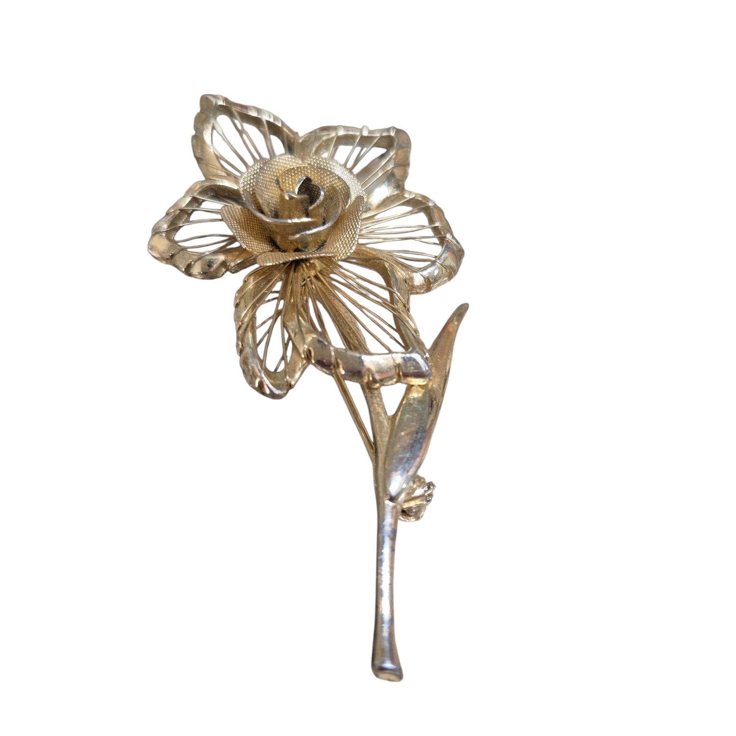 Gold Floral Brooch Brooks